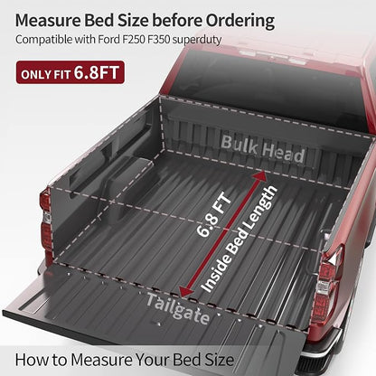 OEDRO Soft Tri-fold Truck Bed Tonneau Cover Fits for Ford F250 F350 F-250 F-350 Superduty 1999-2026 with 6.8 ft Bed