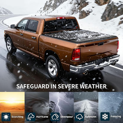 OEDRO Hard Tri-Fold Low-Profile Tonneau Cover Fit for Toyota Tacoma 2024 2025 2026 with Tacoma Bed Rail (Excl. Trail Edition) with 5ft Bed