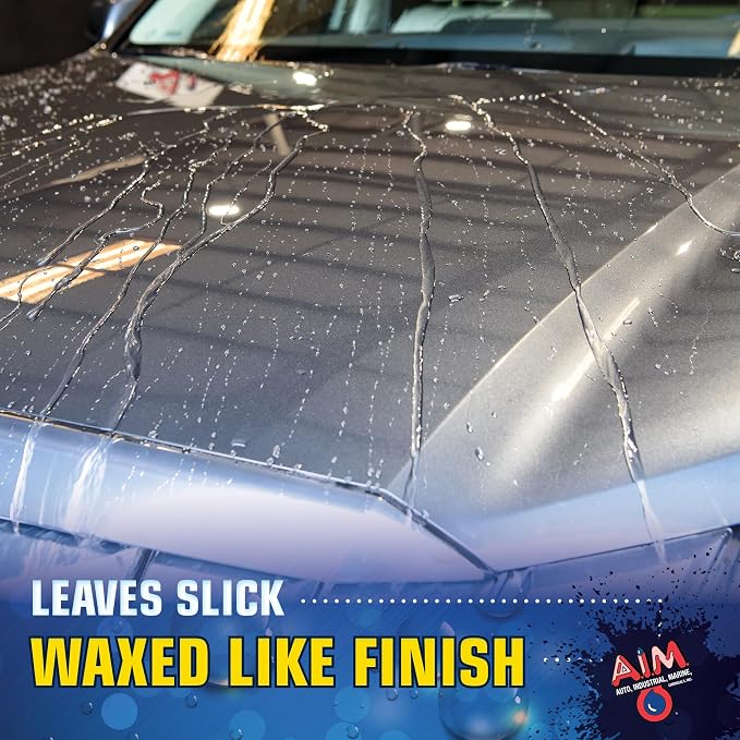 AIM Chemicals Wash N Wax Car Soap - pH neutral for cars, trucks, boats, and RVs. Protects wax and sealants. Use with foam cannon or hand wash. Ideal for detailing and cleaning supplies (AC WWG - FBM)