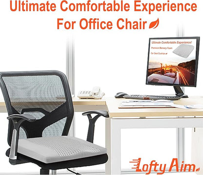 Lofty Aim Car Seat Cushion, Comfort Memory Foam Car Cushions for Driving - Sciatica & Lower Back Pain Relief, Driver Seat Pillow for Auto, Office Chair, Wheelchair - 4D Mesh Gray