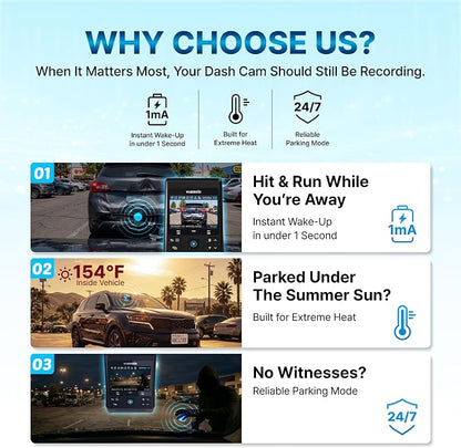 S1 4K Infinite 2 Channel Dash Cam Front and Rear Car Camera, 4K, 2.5K Dash Camera for Cars, STARVIS 2, Night Vision, 24/7 Parking Mode, 5G WiFi GPS, Car Surveillance Camera