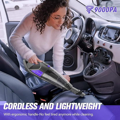 ATONEP Handheld Vacuum Cordless Cleaner,Powerful Portable and Dust Buster Hand Vcauum Rechargeable with Large-Capacity Battery for CarPetOfficeHome (Purple)