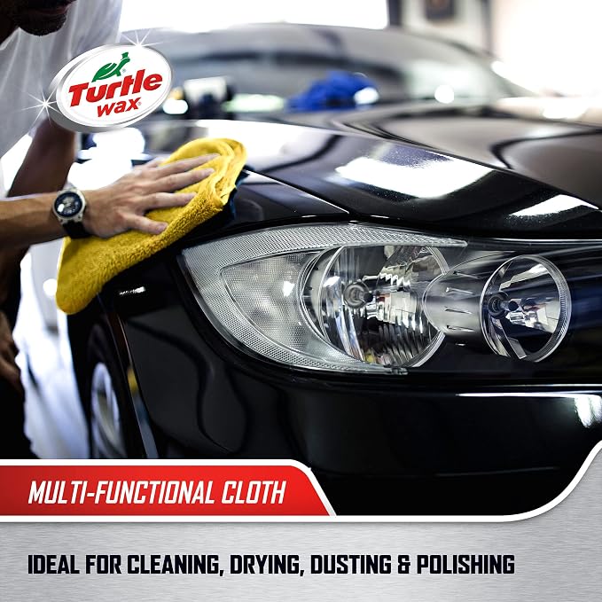 Turtle Wax 3-Piece Essential Microfiber car wash kit with Sponge, Glass Cloth, and Drying Cloth