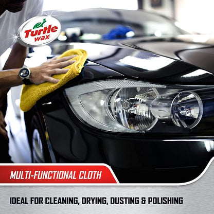 Turtle Wax 3-Piece Essential Microfiber car wash kit with Sponge, Glass Cloth, and Drying Cloth