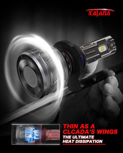 KATANA 9012 Bulb,9012 Fog Bulb Plug and Play 400% Brightness Super Bright 6500K White Mini Size of 2