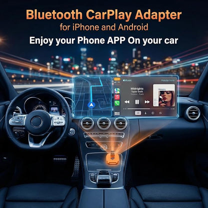 2-in-1 Wireless CarPlay Adapter for iPhone & Android Auto, Converts Wired to Wireless CarPlay in 5 Sec, Plug & Play No App Needed, Auto-Reconnect, Mini Dongle for 1000+ Cars iOS 10+ Android 11+