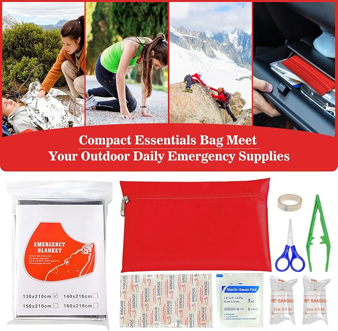 Car Emergency Roadside Kit,Vehicles Truck Road Side Safety Tool Kit with Air Compressor,Women Men Auto Winter Essentials Assistance Survival Kit with Jumper Cables First Aid Kit Blanket Shovel