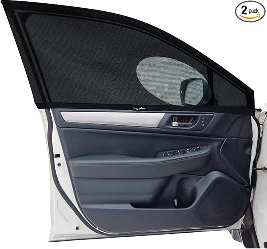 EcoNour Car Front Side Window Sun Shades Compatible for Subaru Outback | 2Pack Breathable Super Stretchy Mesh Sun Shade | Heat Block UV Protection Car Window Screen Covers | Mosquito Net Curtains