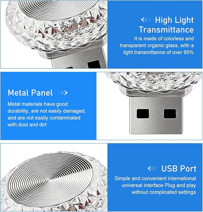 1 PCS Mini USB LED Car Interior Light, Plug & Play Compact Atmosphere Lamp, Personalized Automotive Interior Ambient Light Decor, Universal for Most Cars (Blue)