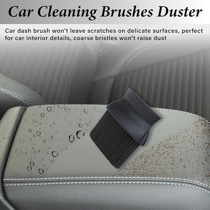 Car Interior Brush, Automotive Interior Dusting Brush, Car Accessories Interior Cleaning Brush,Detailing Brush Dusting for Car Interior, Dashboard, Air Conditioner Vents, Leather, Computer (Black)