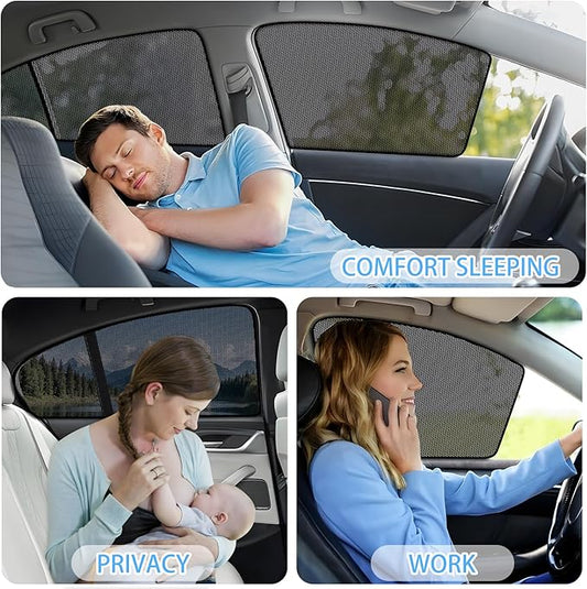 XCBYT Car Window Shades - 4 Pack 2018-2024 Toyota Camry Sunshade Side Window Sun Shade with Breathable Mesh, Insulate Heat and UV Rays, Protect Privacy, Safe Driving for Sleep Camping Breastfeeding