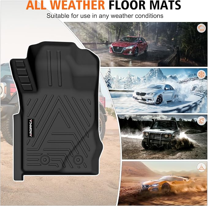 All Weather Car Floor Mats Cargo Liner with Backrest Mat for Ford Bronco 4 Door 2025 2024-2021(Not for Bronco Sport), TPE Rubber Liners Full Set Automotive Mats for 2025 Bronco Accessories