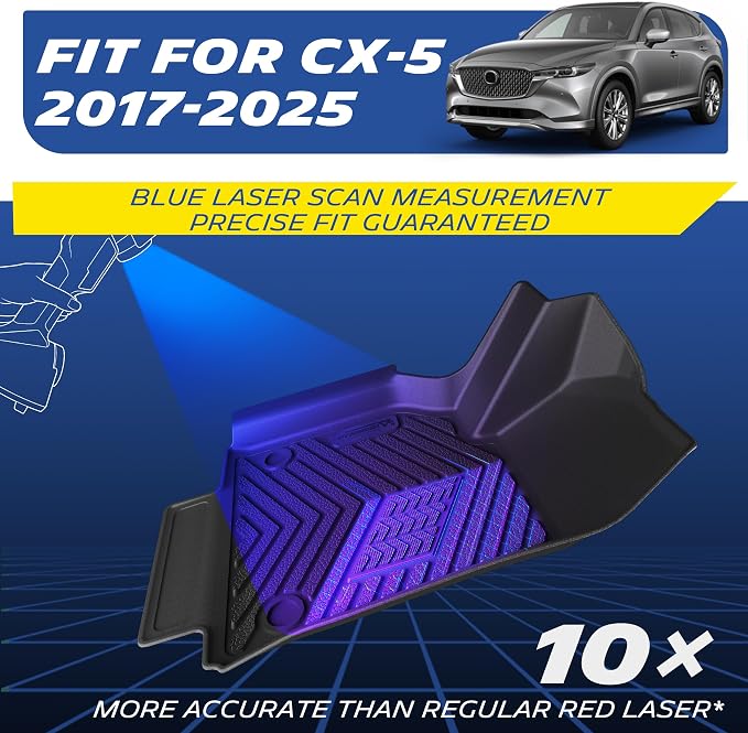 Michelin Vehicle Mats, All-Weather TPE Custom Fit Liner for 2017-2025 Mazda CX-5 (3 Piece), Premier