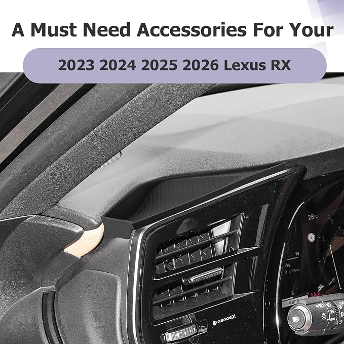 LUWU 2026 RX Dashboard Non-Slip Mat Compatible with 2023 2024 2025 2026 Lexus RX350/RX450/RX500 Accessories Silicone Protective Pad Liner Protective Pad Center Console Liner Mat Black
