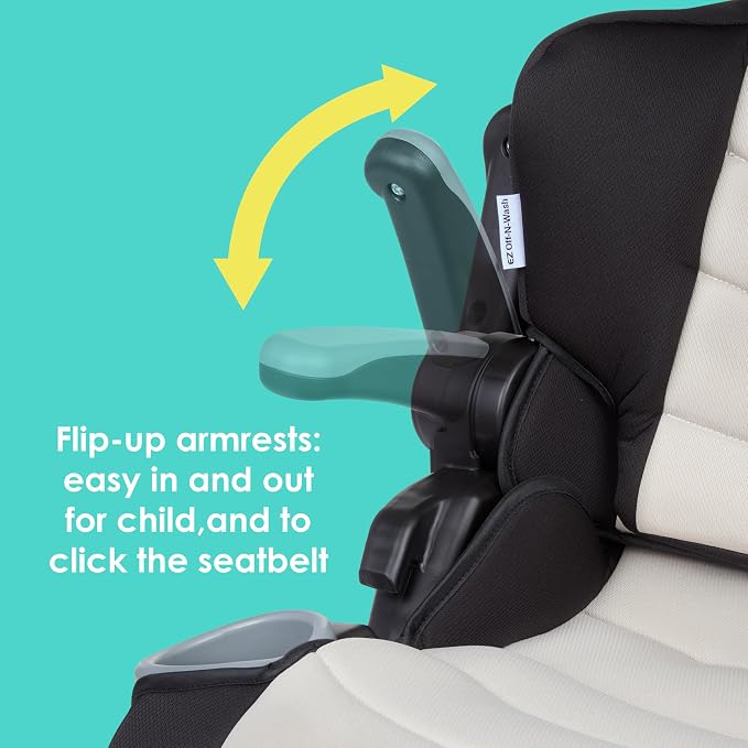 Baby Trend Protect 2-in-1 Folding Booster Seat, Dash Tan – Fold-Flat Travel-Ready Design, Lightweight Build, Belt-Positioning Comfort
