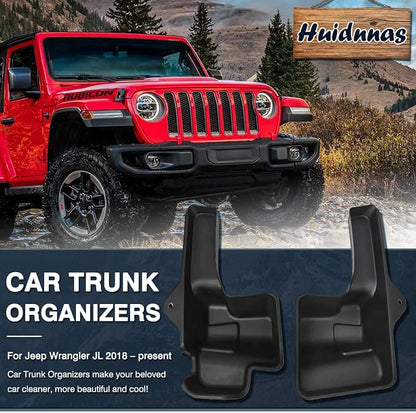 Rear Cargo Side Trunk Storage Box Tray Fit for Jeep Wrangler JL 2018-2023 Trunk Storage Tray Organizers Cargo Organizer Black 2PCS (NOT FIT 4XE)