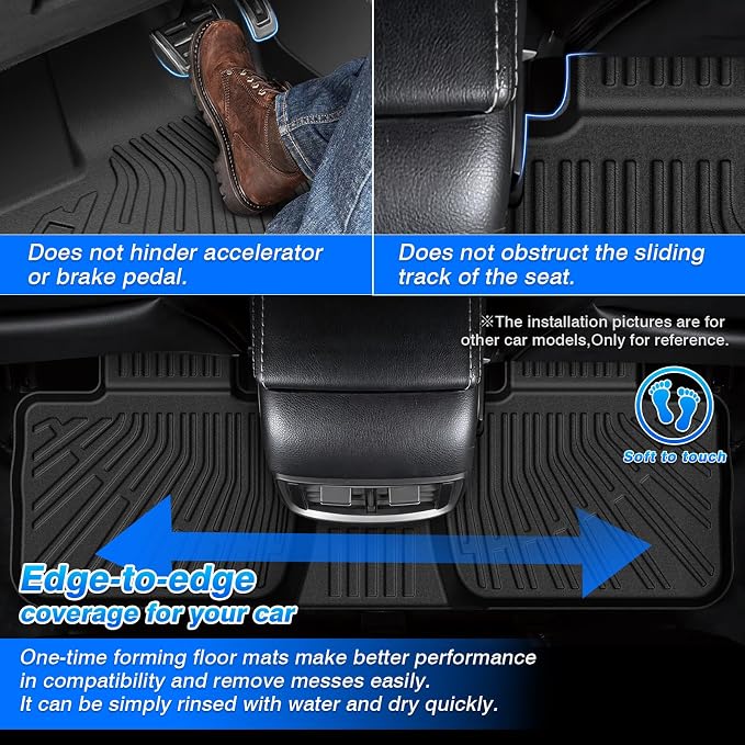 Cartist Floor Mats Custom Fit for Kia Forte 2019-2024 All Weather Floor Liners for Forte Accessories, 1st & 2nd Row, Heavy Duty TPE Waterproof