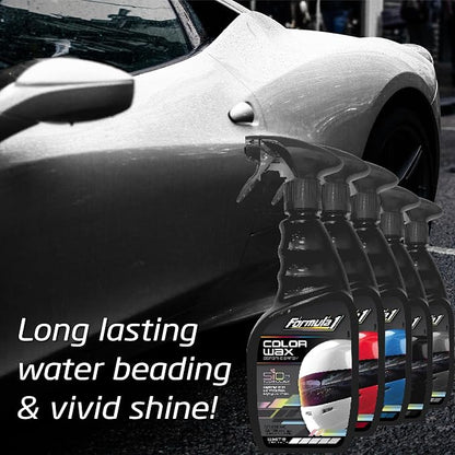 Formula 1 Color Wax Spray for White Cars, Gives Ceramic Water Beading Protection and Ultimate Shiny Finish, Fills Minor Scratches with Color-Match Pigment, 23 oz