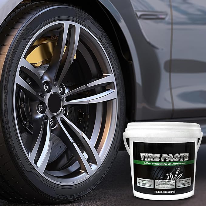 Tire Wax Cream, Wheel Shine Coating, Black Tire Restorer, for Cars Trucks Motorcycles Rvs Suvs Protection Shine Maintenance Detailing Rubber Conditioning Gloss Finish Cleaning Use 16x16x15cm