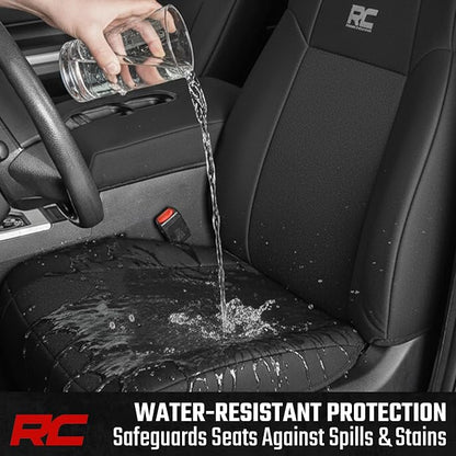 Rough Country Neoprene Rear Seat Covers for Ford F-150, Lightning, F-250 & F-350 (2015-2026) Crew Cab w/ Rear 60/40 Split