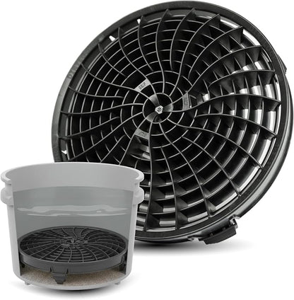 DETAIL GUARDZ Dirt Lock Car Wash Insert – Bucket Filter for 3–8 Gallon Round Pails – Traps Debris, Prevents Swirl Marks – Self-Locking Rubber Grips, Venturi Flow, Cleaning Tool (Black)
