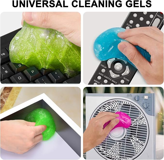 Car Cleaning Gels 4-Pack, Car Cleaning Putty Universal Auto Detailing Tools Car Interior Cleaner, Dust Cleaning Slime, Car Accessories for Car Vents & Keyboards, Clean Supplies– 320g (2.8oz/pcs)
