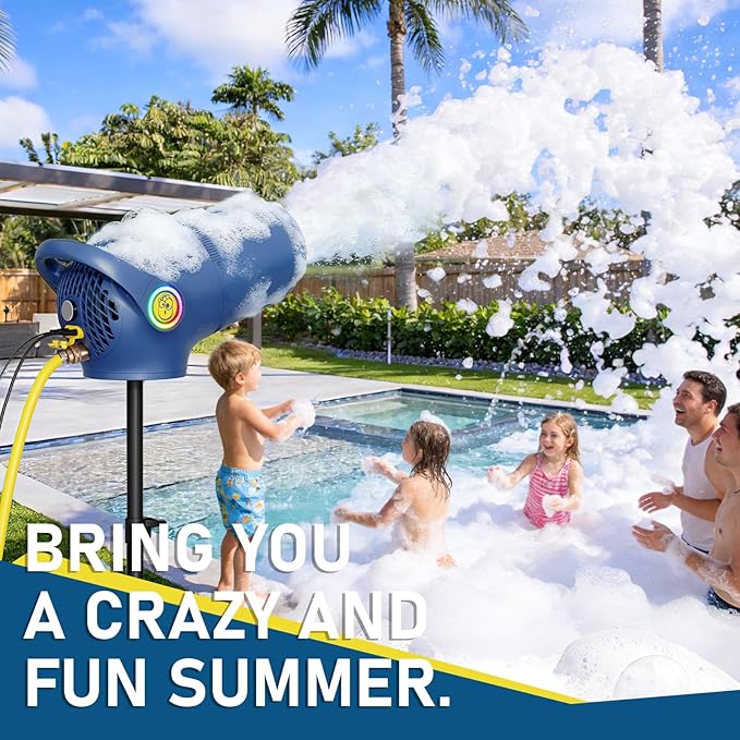 Party Foam Cannon, 3 Modes Foam Machine for Party, Adjustable Wind Speed Detachable Front Barrel, Foam Making Machine for Garden Backyard Pool Indoor (Foam Machine - Enhanced Version)