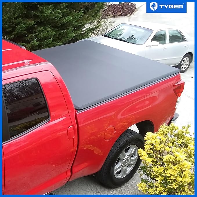 Tyger Auto T3 Soft Tri-Fold Truck Bed Tonneau Cover Compatible with 2007-2013 Toyota Tundra | Fleetside 6.5' Bed (78") | TG-BC3T1033 , Black