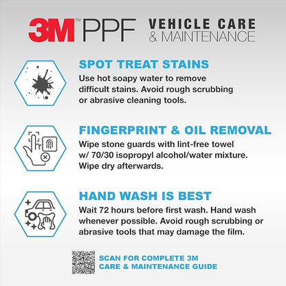 3M Clear Paint Protection Film, 8 mil PPF Vinyl Wrap with Self-Healing Technology, UV Protection, Non-Yellowing, Scratch Resistant, Glossy Finish (6 x 60in)