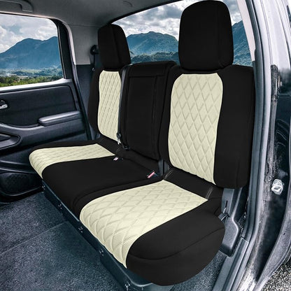 FH Group Custom Fit Car Seat Covers Specifically Made for 2022-2026 Nissan Frontier, Rear Set Beige Ultraflex Neoprene Waterproof Automotive Seat Covers for Pickup Truck, Nissan Accessories