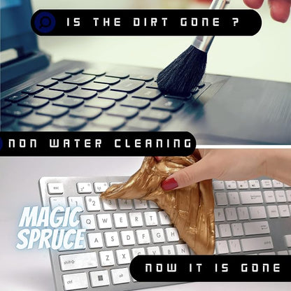 Magic Spruce Car Cleaning Gel Kit with Non Sticky Luxury Gold Car Cleaning Putty Reusable Universal Detailing Kit, Rose Scented Laptop Keyboard Cleaning Gel in Containers