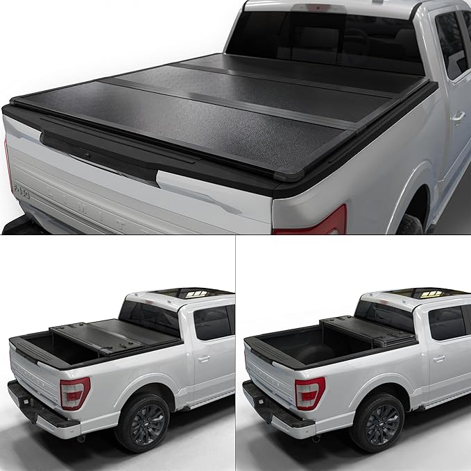 Toptiny Hard Folding Truck Bed Tonneau Cover |HTF017|Fits 2015-2026 Ford F150 6'5" Bed (78")