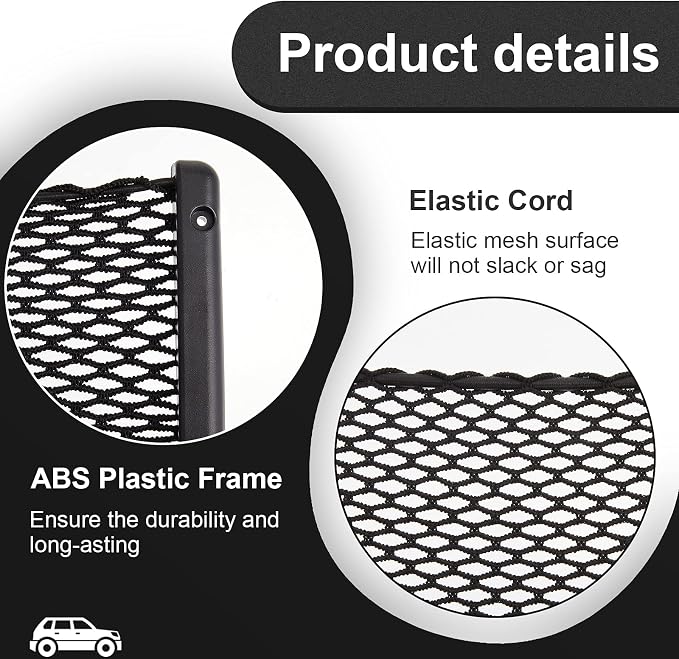 Frienda 4 Pcs Boat Storage Net Bag, ABS Plastic Car Framed Mesh Net Holder, Phone & Cargo Organizer with Screws for Auto, Rv, Boat, Pontoon, Truck Pocket Storage (9 x 4 Inch)
