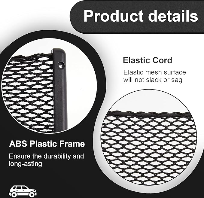 Frienda 1 Pc Boat Storage Net Bag, ABS Plastic Car Framed Mesh Net Holder, Phone & Cargo Organizer with Screws for Auto, Rv, Boat, Pontoon, Truck Pocket Storage (9 x 4 Inch)