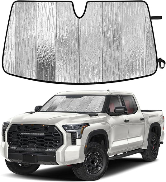 EcoNour Accordion Foldable Windshield Sun Shade Fit for Toyota Tundra 2022-2024 2025 2026 Sunshade, Front Car Window Shades Sun Visor, Blocks UV Rays & Heat, Car Accessories