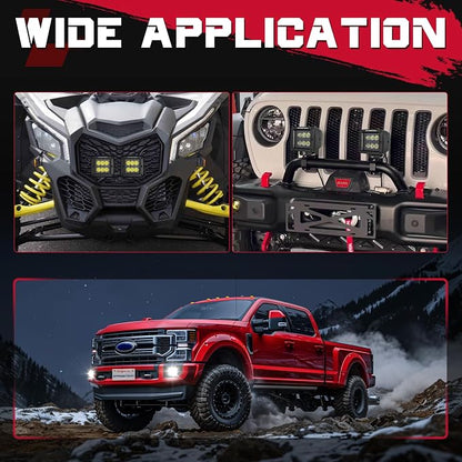 LED Cubes, OFFROADTOWN 3inch 120W CREE LED Pods Driving Lights Cubes Ditch Light Off Road Lights Reverse Light for Truck Pickup UTV ATV SUV Boat 4x4 Car - Driving Flood