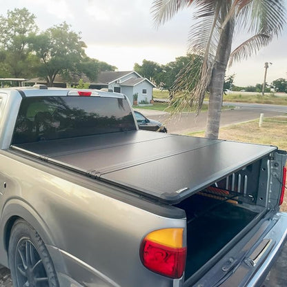 AUTOSAVER88 FRP Hard Tri-fold Truck Bed Tonneau Cover Fits for Dodge Ram 1500 2002-2026 (Classic & New), Fits for Dodge Ram 2500 3500 2003-2026 6.4ft Bed Without Rambox