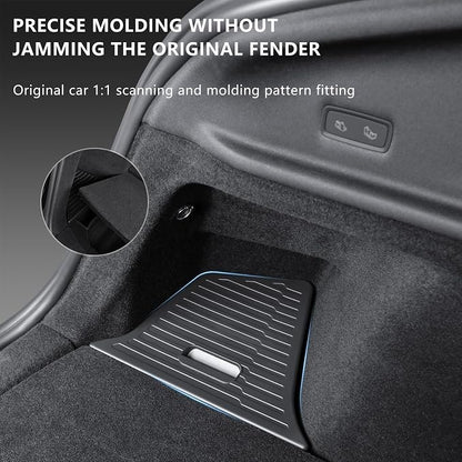 Trunk Storage Bins for Tesla Model Y Juniper, 2-Piece Waterproof Organizer with Lids, Black Side Storage Box, 2025-2026