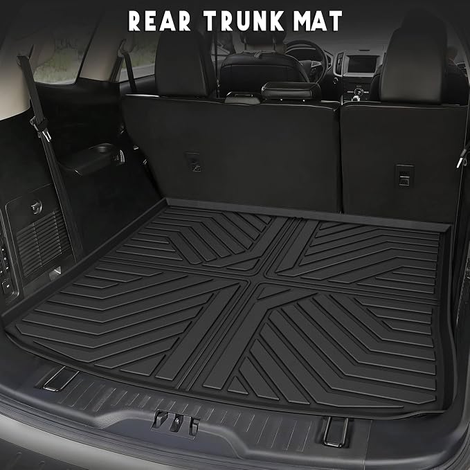 KARPAL Floor Mats for 2015-2024 2025 2026 Ford Edge, Custom Fit TPE All Weather Ford Edge Accessories 1st & 2nd Row Floor Liner & Trunk Mat