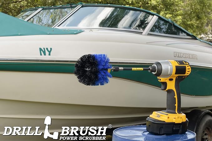 Aquatic Cleaning Supplies - Boat and Carpet Cleaner Brush - Boat Accessories for Cleaning - Scrubbing Drill Powered Brush - Boat Hull Cleaner - Pool Cleaning Set - Extended Reach Cleaning - Tank Brush