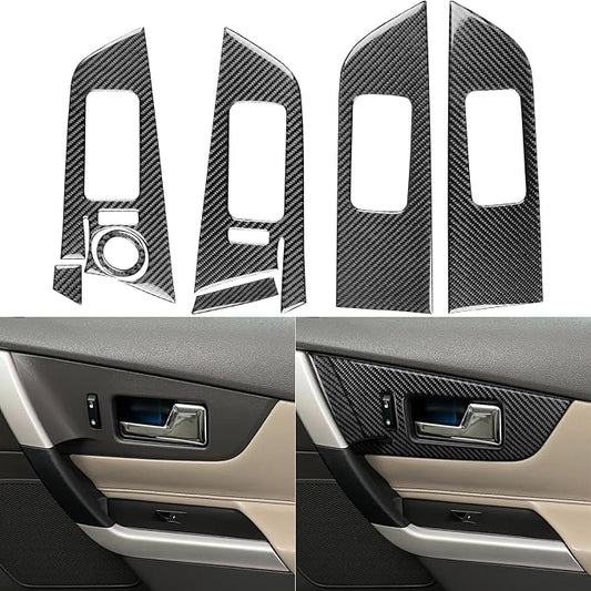 Premium Carbon Fiber Compatible with Ford Edge 2011-2014 2012 2013 SEL/Limited/SE/Sport Accessories Car Inner Door Pull Panel Set Cover Interior Trim Sticker Decal Black 7PCS