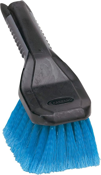 Automotive Body Brush with Super Soft Feathered Bristles, Scratch-Free Car Wash Brush for Wheels, Bumpers, Hulls & Body, All-Purpose Detailing Tool with Ergonomic Grip Handle, Black/Blue