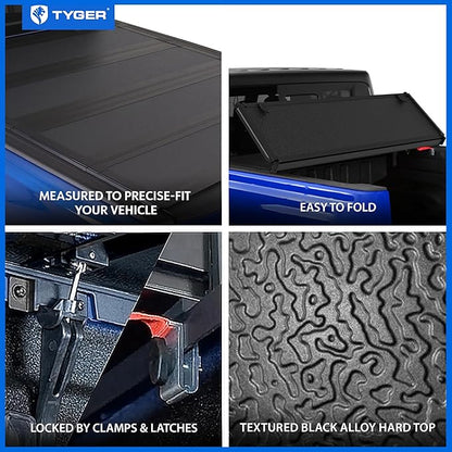 Tyger Auto T5 Quad-Fold Alloy Hardtop Truck Bed Tonneau Cover Compatible with 2014-2026 Toyota Tundra | 5.5' (67") Bed | TG-BC5T3432