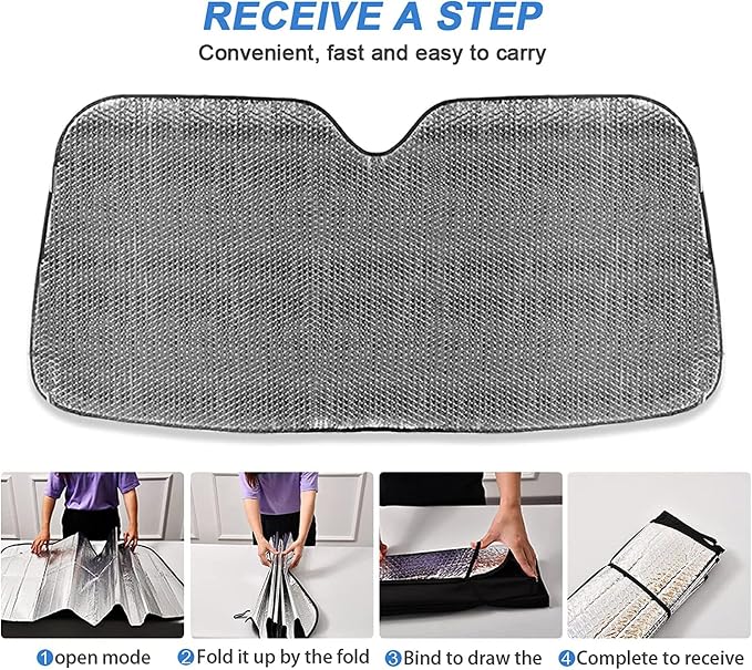 Cars Front Sun Shade Windshield,Foldable Reflective Sun Visor Rainbow Dragon Wings Windshield Sunshade Cover,Blocks UV Ray Sun Protect Interior Keep Cool,57" x 31.5 "Inc
