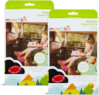 Munchkin® Brica® Magnetic Stretch to Fit™ Sun Shade, Black, 2 Pack
