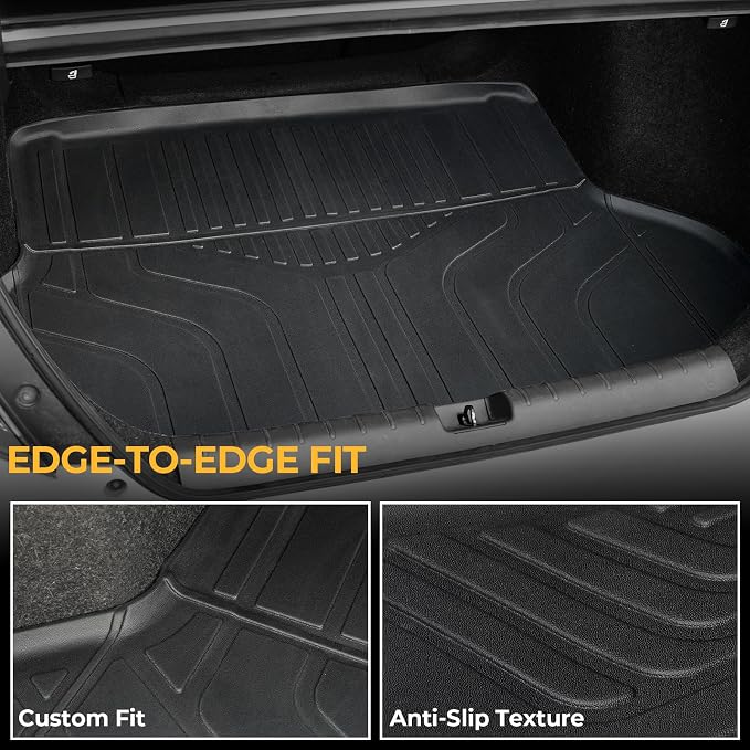 Floor Mats for Honda Civic 2016-2021, All Weather Floor Mats Trunk Cargo Liner and Door Sill Guards Accessories, Full Coverage Set (Fit Sedan Models)