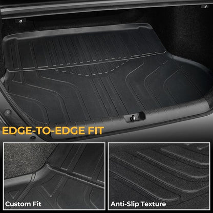 Floor Mats for Honda Civic 2016-2021, All Weather Floor Mats Trunk Cargo Liner and Door Sill Guards Accessories, Full Coverage Set (Fit Sedan Models)