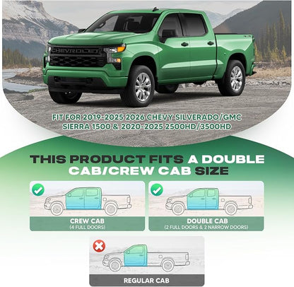 Autorder Foldable Under Seat Storage Organizer for 2019-2026 Chevy Silverado/GMC Sierra 1500 & 2020-2025 2500HD/3500HD, 600D Oxford Fabric Waterproof Underseat Tool Box Accessory for Double & Crew Cab