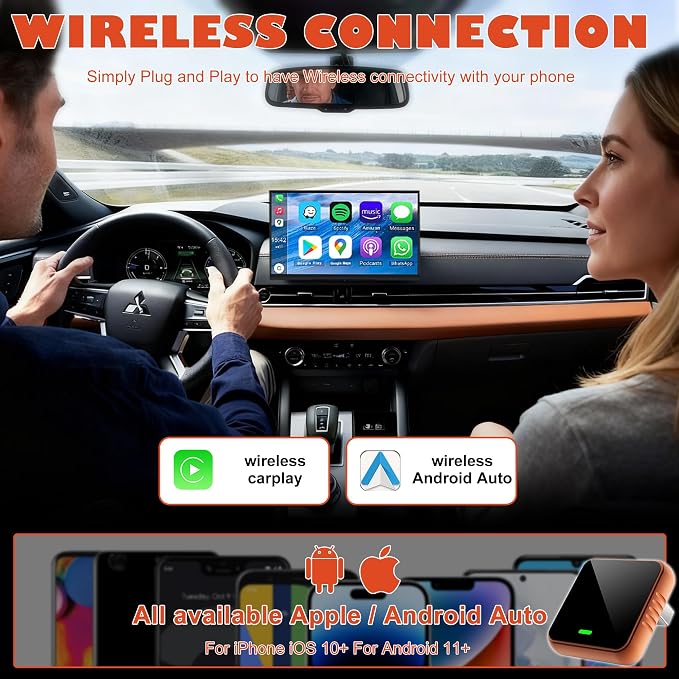 Feitenn Wireless CarPlay Adapter for Apple iPhone - Multi-User Seamless Connection for Convert Wired to Wireless Car Play Adapter (Carplay-CP030)