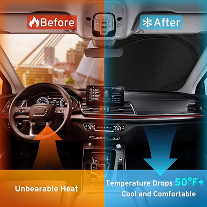 XHRING Windshield Sun Shade for Lexus is IS250 IS350 IS300 IS460 is Couple ES ES350 RC CT LS UX Series Accessories, Car Front Window Sunshade Sun Visor Shield for Lexus Sedans Sun Protection